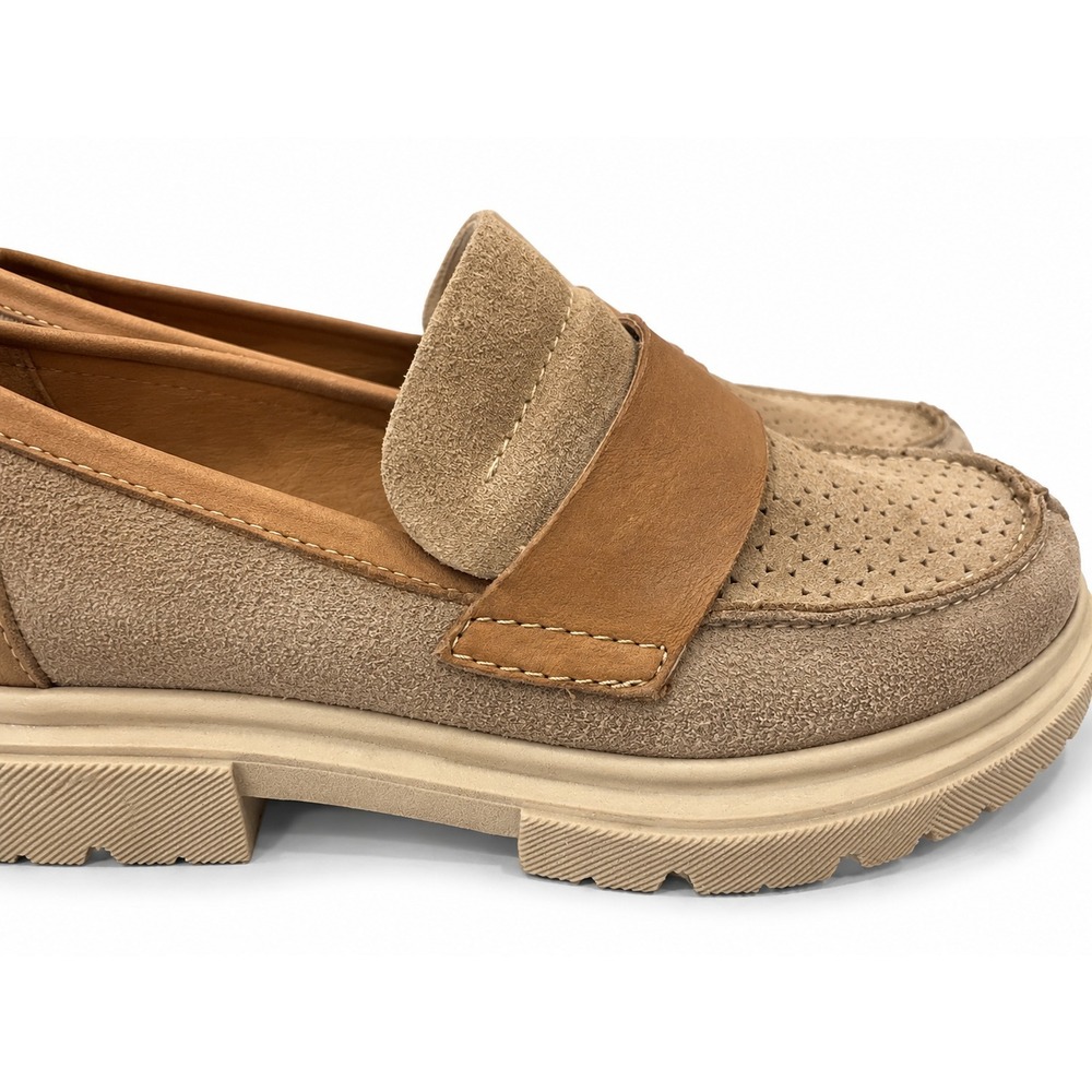 Sundance Catalog Casta Women Suede Chunky‎ Platform Loafers Shoes 38